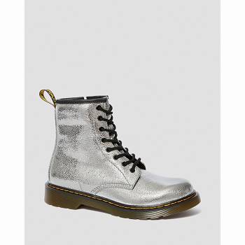 Dr Martens Gyerek 1460 Crinkle Metallic Lace Up Bakancs Titán